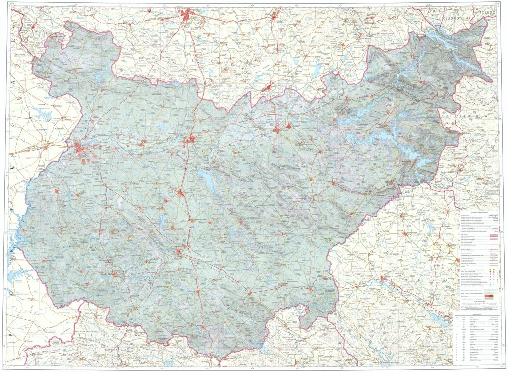Mapa de la provincia de Badajoz.