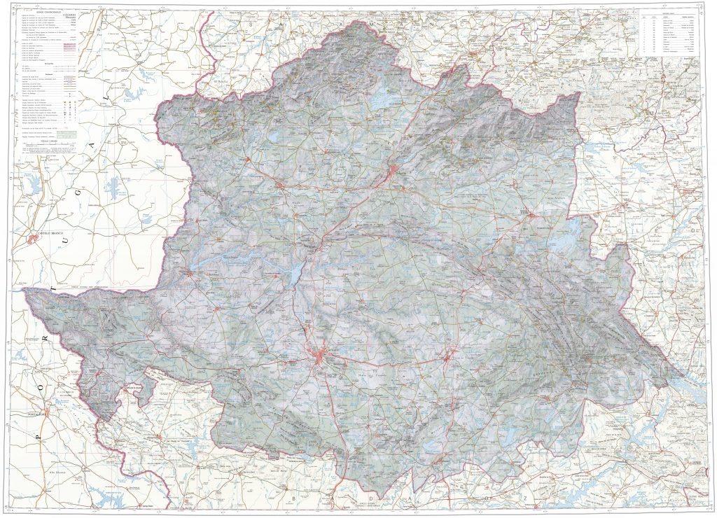 Mapa de la provincia de Cáceres.