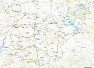 Mapa físico de la provincia de Badajoz