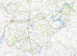 Mapa topográfico de la provincia de Badajoz.