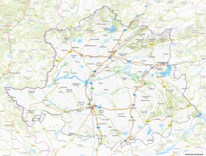 Mapa físico de la provincia de Cáceres