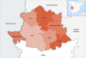Partidos judiciales de la provincia de Cáceres.