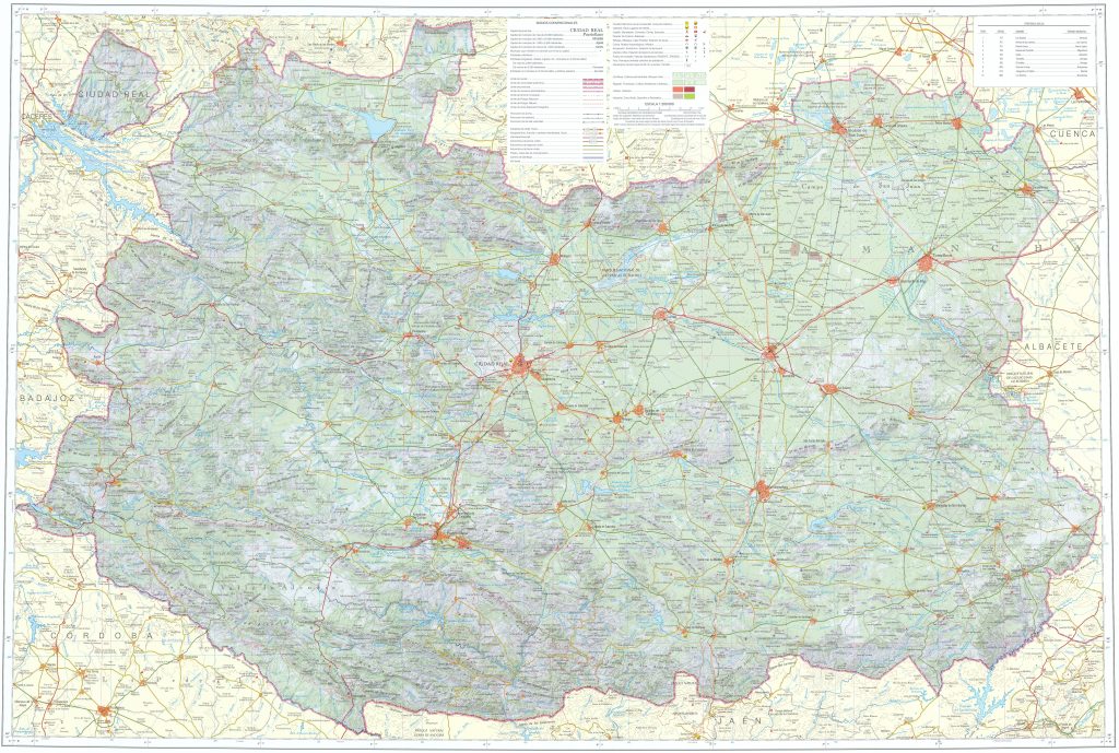 Mapa de la provincia de Ciudad Real.