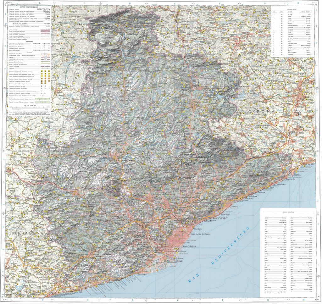 Mapa de la provincia de Barcelona.
