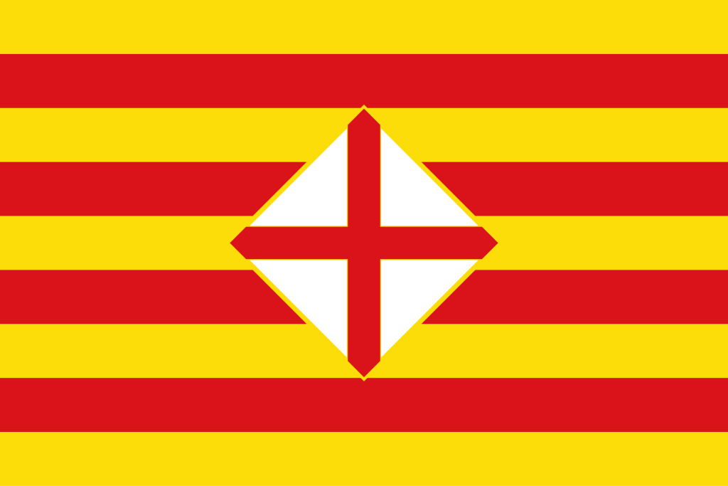 Bandera de la provincia de Barcelona (España).