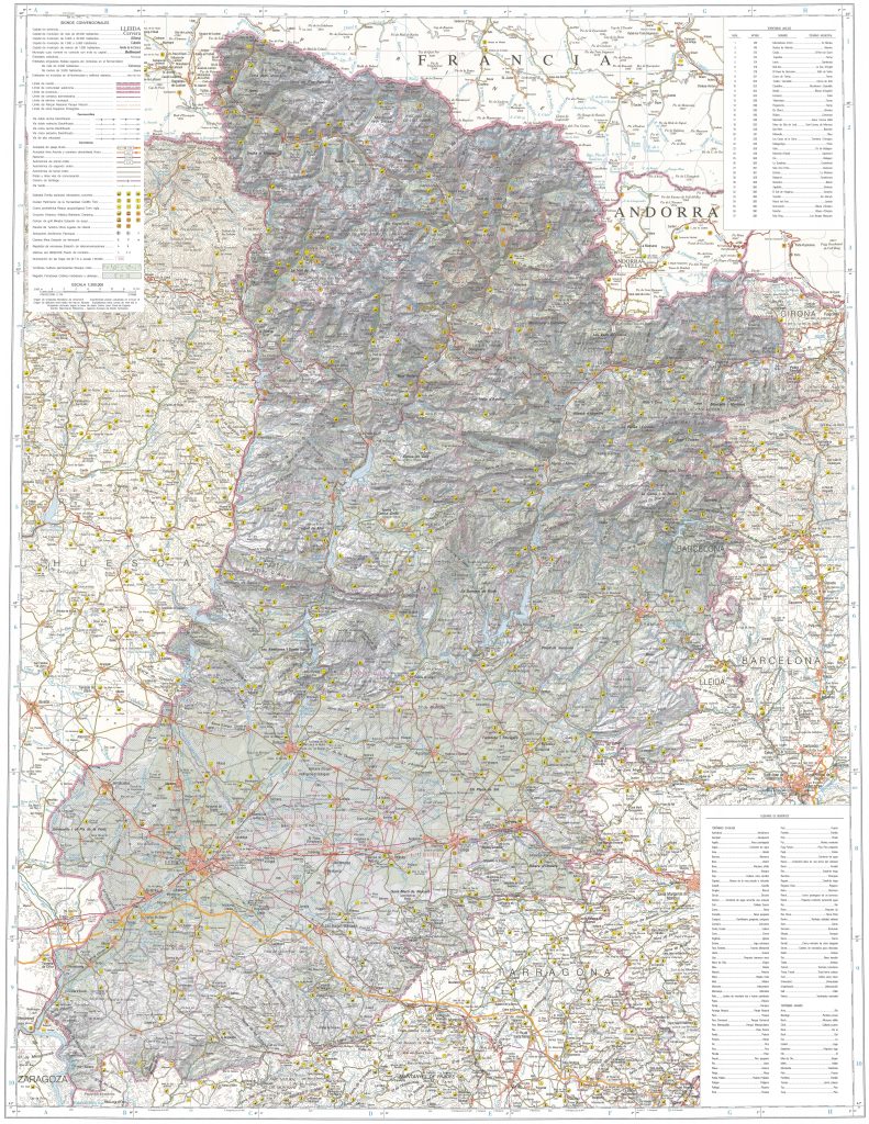 Mapa de la provincia de Lérida.