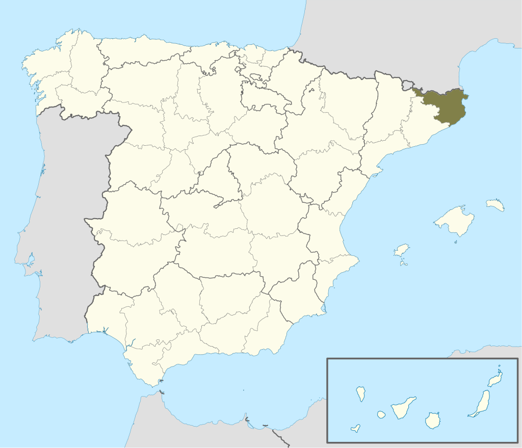Mapa de ubicación de la provincia de Gerona.