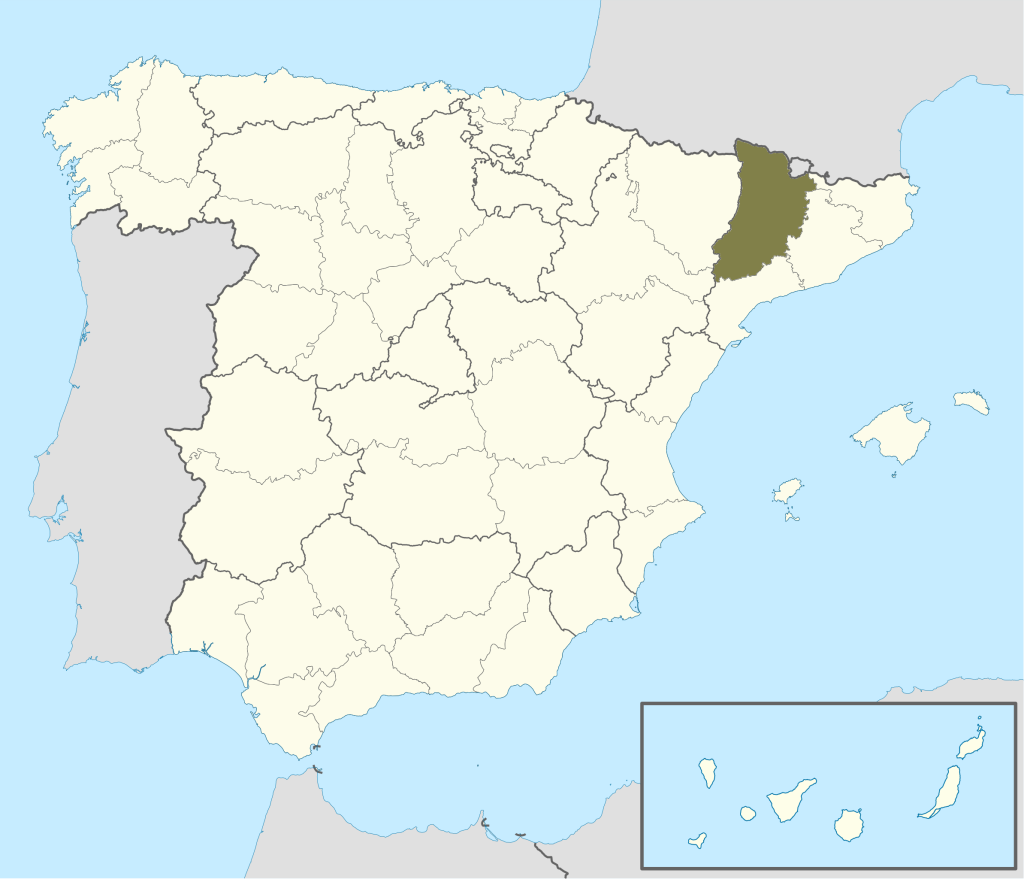 Mapa de ubicación de la provincia de Lérida.