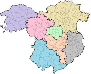 Mapa mudo de las comarcas de la provincia de Gerona.