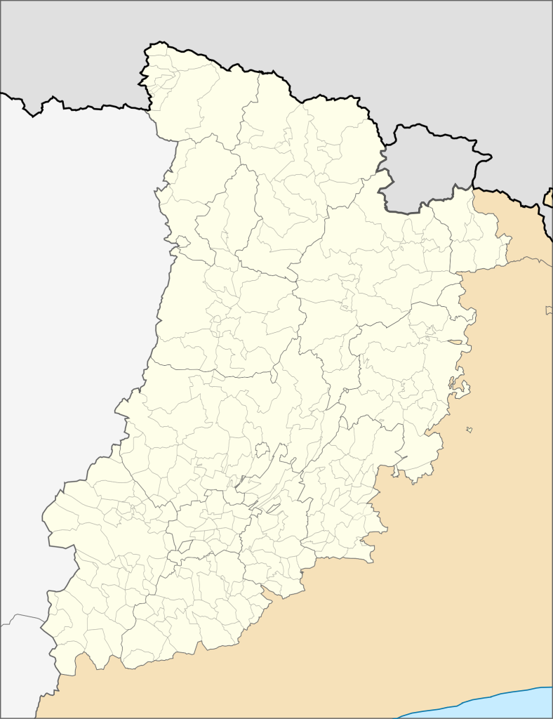 Mapa mudo de la provincia de Lérida.