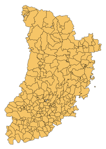 Mapa mudo de los municipios de la provincia de Lérida.