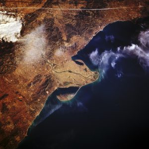 La desembocadura del río Ebro desde el espacio