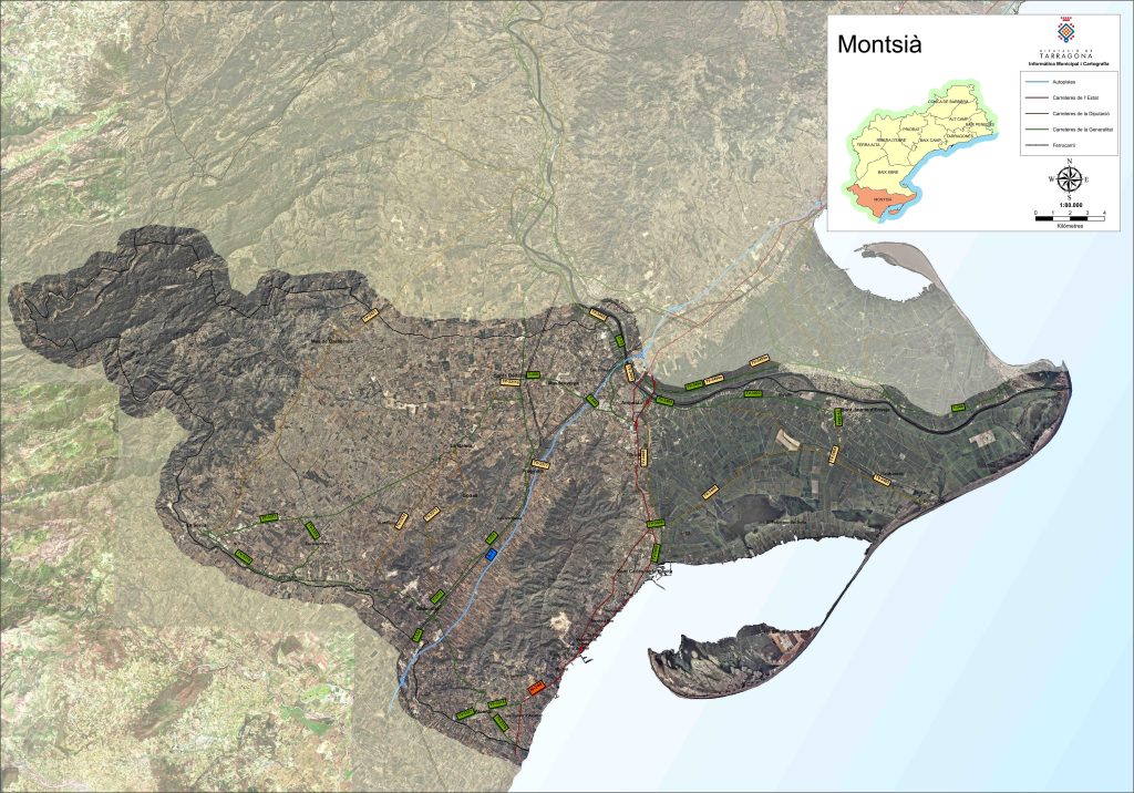 Ortoimagen de la comarca del Montsiá.