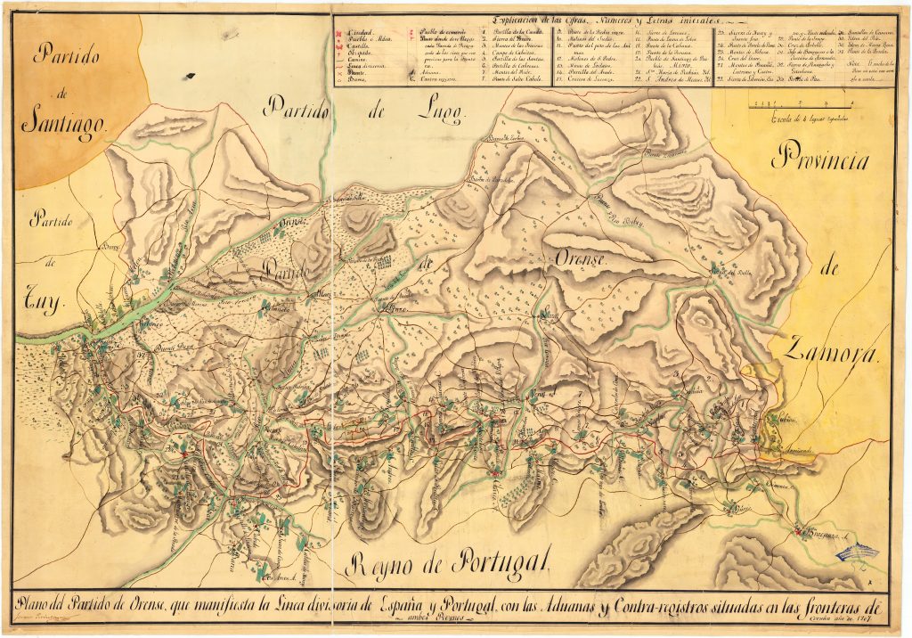 Plano del partido de Orense de Juan Quintana 1807.