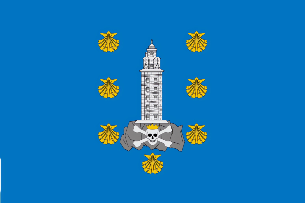 Bandera de la provincia de La Coruña.