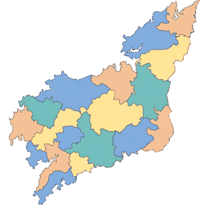 Mapa mudo de las comarcas de la provincia de La Coruña.