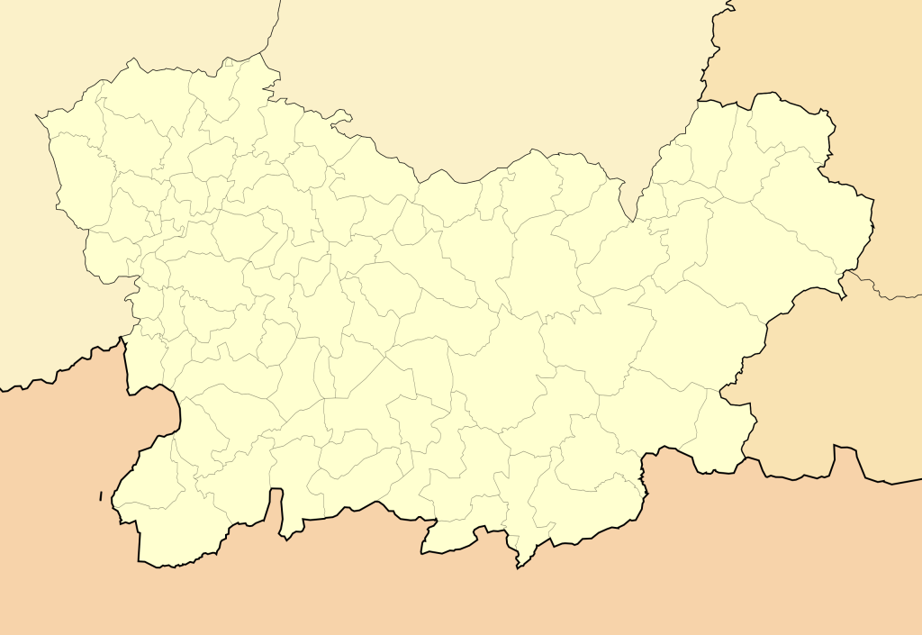 Mapa mudo de la provincia de Orense.