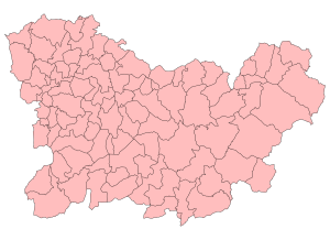 Mapa mudo de los municipios de la provincia de Orense.