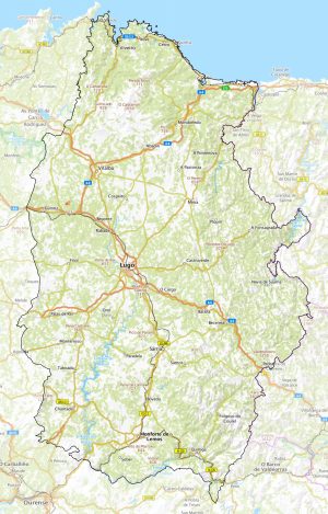 Mapa físico de la provincia de Lugo
