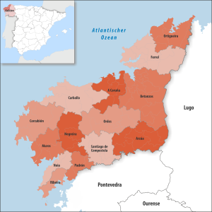Partidos judiciales en la provincia de La Coruña.