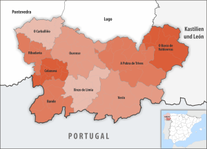 Partidos judiciales en la provincia de Orense.