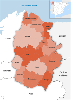 ¿Cuáles son las comarcas de la provincia de Lugo?