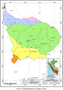 Mapa metalogenético del departamento de Apurímac.