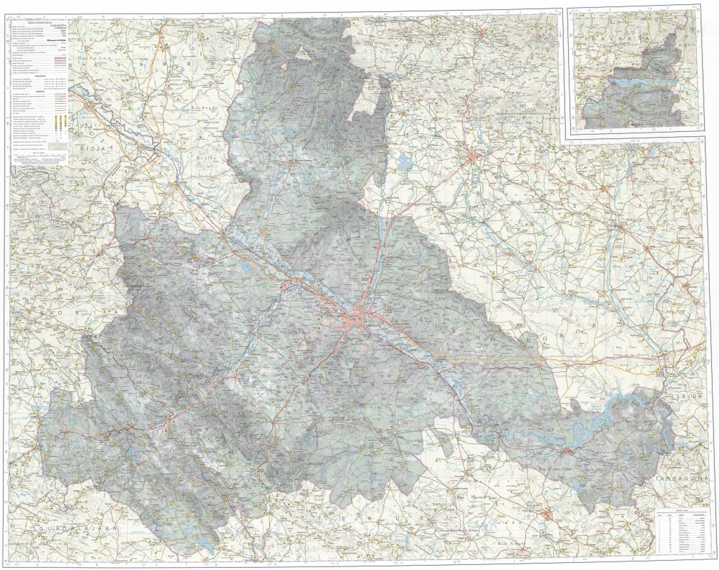 Mapa de la provincia de Zaragoza.