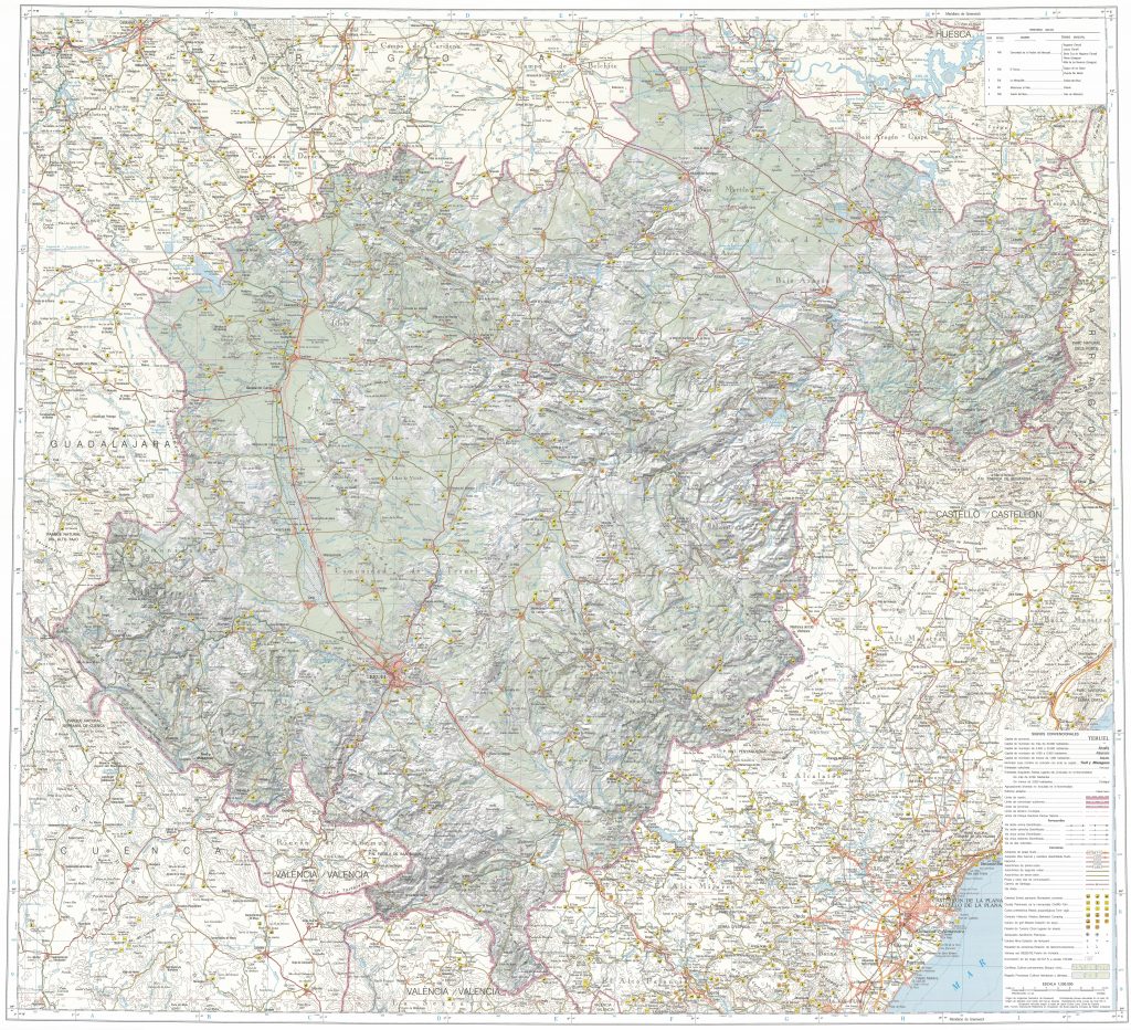 Mapa de la provincia de Teruel.