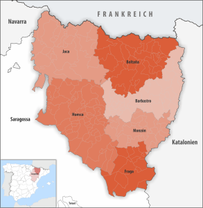 Partidos judiciales en la provincia de Huesca.