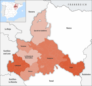 Partidos judiciales en la provincia de Zaragoza.