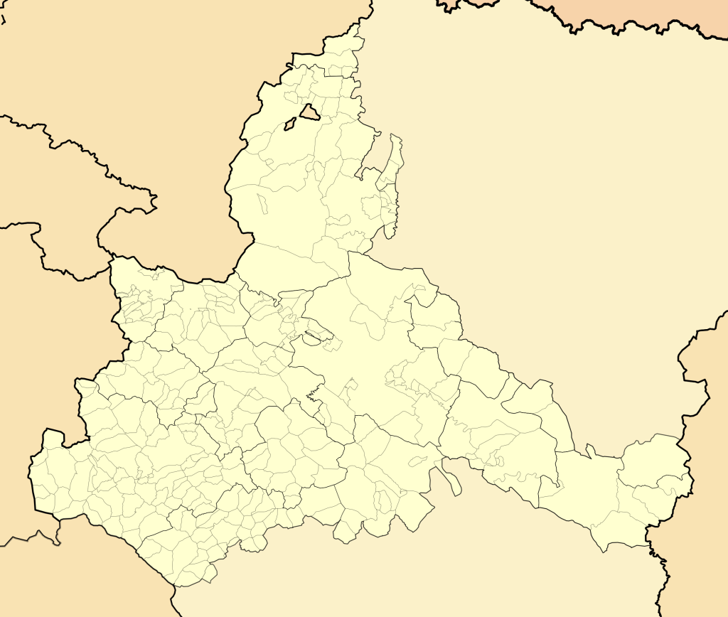 Mapa mudo de la provincia de Zaragoza.