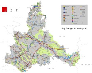 Mapa turístico de la provincia de Zaragoza