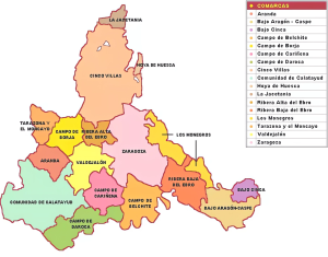 Comarcas de la provincia de Zaragoza.