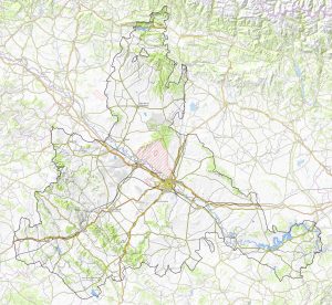 Mapa topográfico de la provincia de Zaragoza.