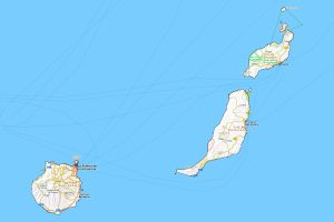 Mapa de la provincia de Las Palmas, comunidad autónoma de Canarias.