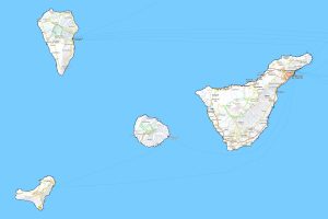 Mapa de la provincia de Santa Cruz de Tenerife, comunidad autónoma de Canarias.