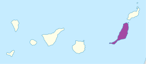 Mapa de ubicación de la isla de Fuerteventura.