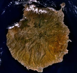Imagen satélite de la isla de Gran Canaria.