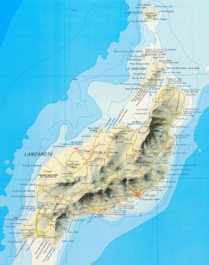 Mapa de la isla de Lanzarote
