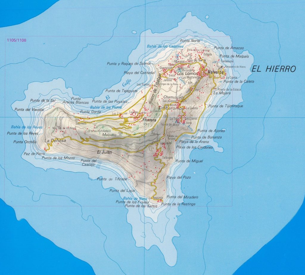 Mapa de la isla de El Hierro.