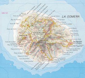 Mapa de la isla de La Gomera