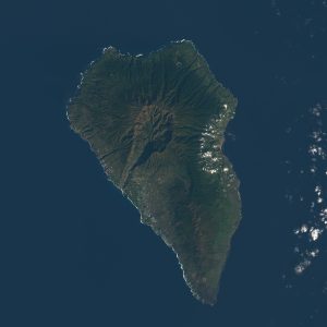 Imagen de satélite de la isla de La Palma.