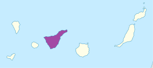 Mapa de ubicación de Tenerife dentro de las Islas Canarias.