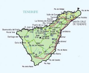 Principales ciudades de la isla de Tenerife.