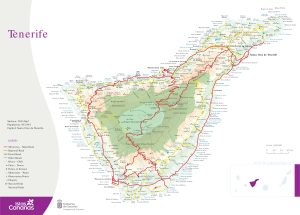 Mapa de carreteras de la isla de Tenerife