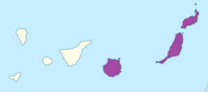 Mapa de ubicación de la provincia de Las Palmas dentro de las Islas Canarias. Mapa de ubicación de la provincia de Las Palmas dentro de las Islas Canarias.