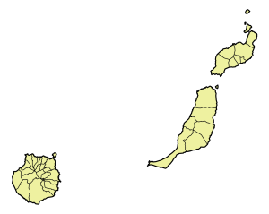 Mapa mudo de los municipios de la provincia de Las Palmas.