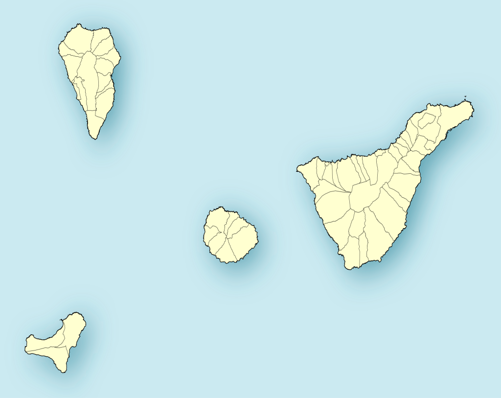 Mapa mudo de la provincia de Santa Cruz de Tenerife.