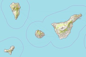 Mapa físico de la provincia de Santa Cruz de Tenerife